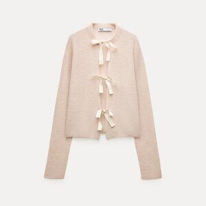 ZARA BOWS KNIT CARDIGAN